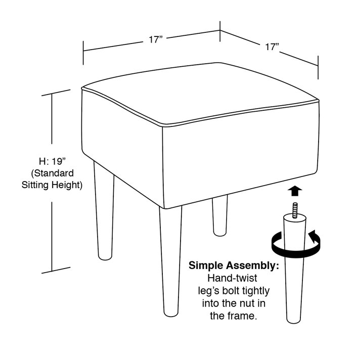 123 Creations 19'' Tall Vanity Stool | Wayfair